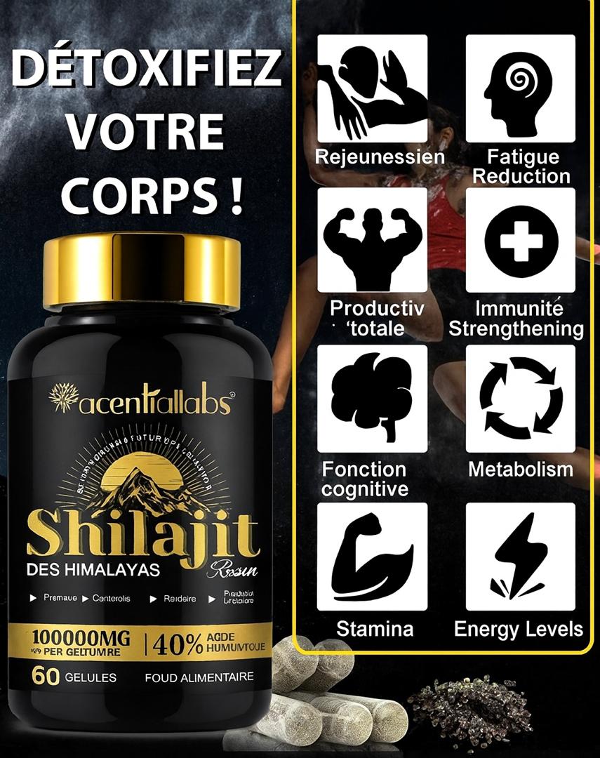 🌟 Shilajit Capsules – Vitalité, Énergie, Performance Naturelle