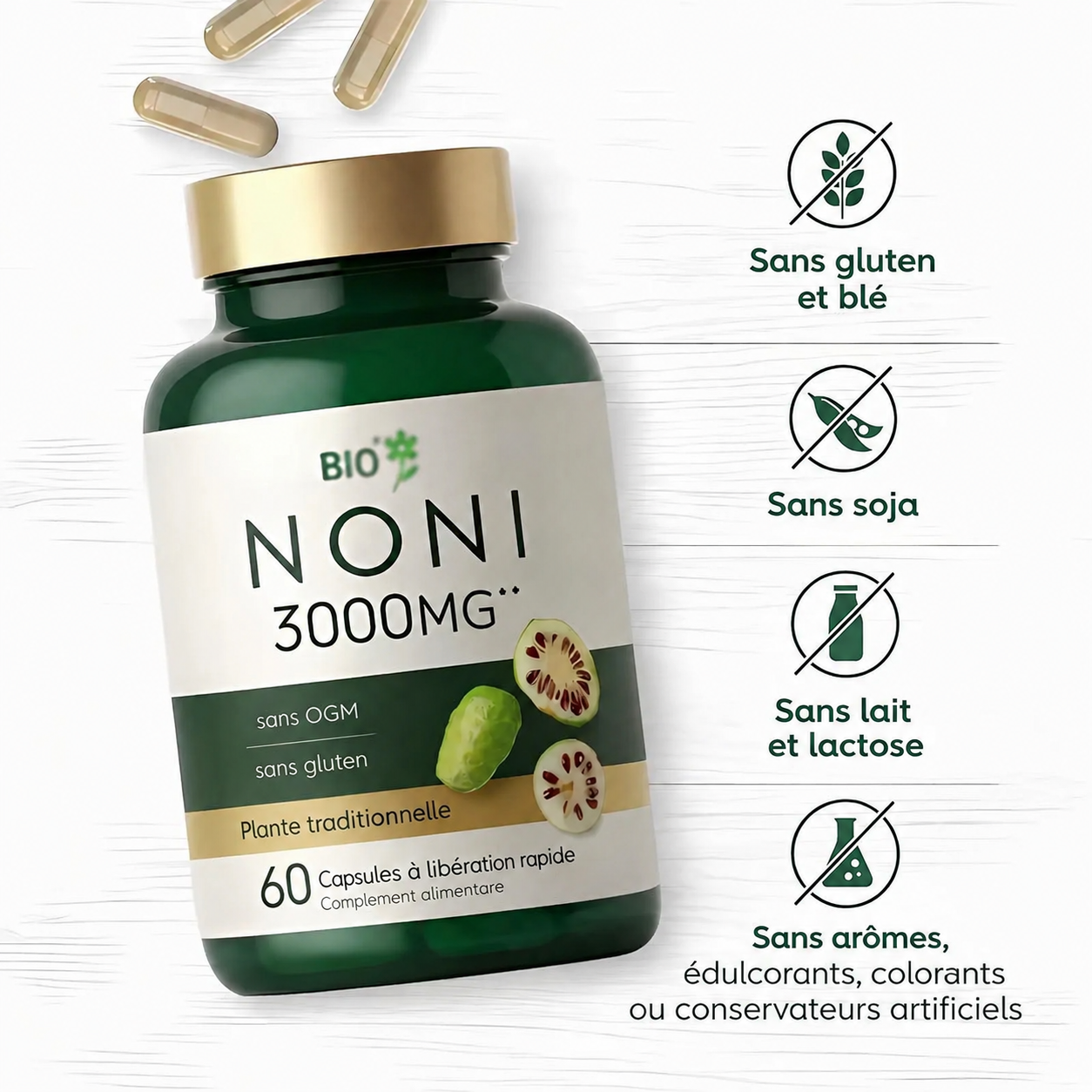 🌿 Noni 3000 mg – Vitalité & Équilibre Naturel