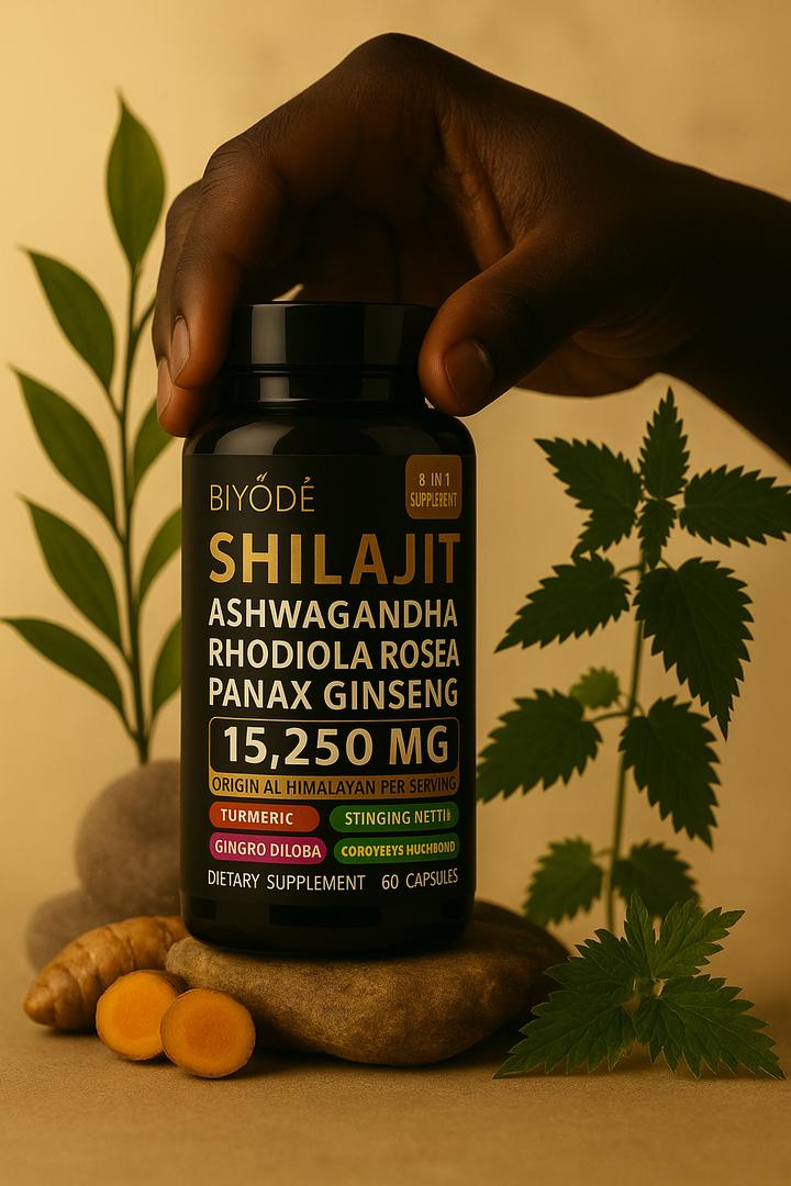 🔥 Shilajit Force+ – 8 en 1 - Ashwagandha & Ginseng pour personnes Actifs