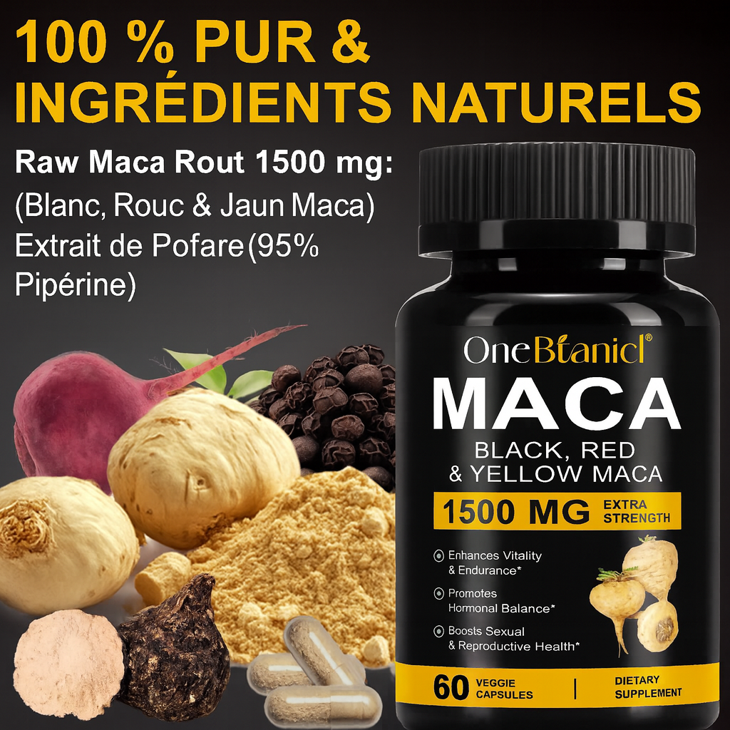 Maca Noire Bio Ultra-Concentrée – Boost Naturel de Testostérone, Libido & Énergie