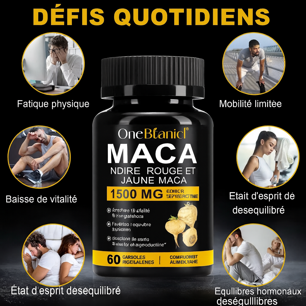 Maca Noire Bio Ultra-Concentrée – Boost Naturel de Testostérone, Libido & Énergie